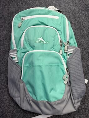 High Sierra Backpack Aqua Gray Padded School Travel Bag NWT $69.99 MSRP